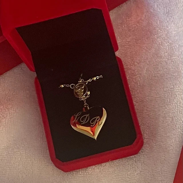 LDR Necklace Lana Del Style Heart Necklace Golden Locket Necklace 18 inches