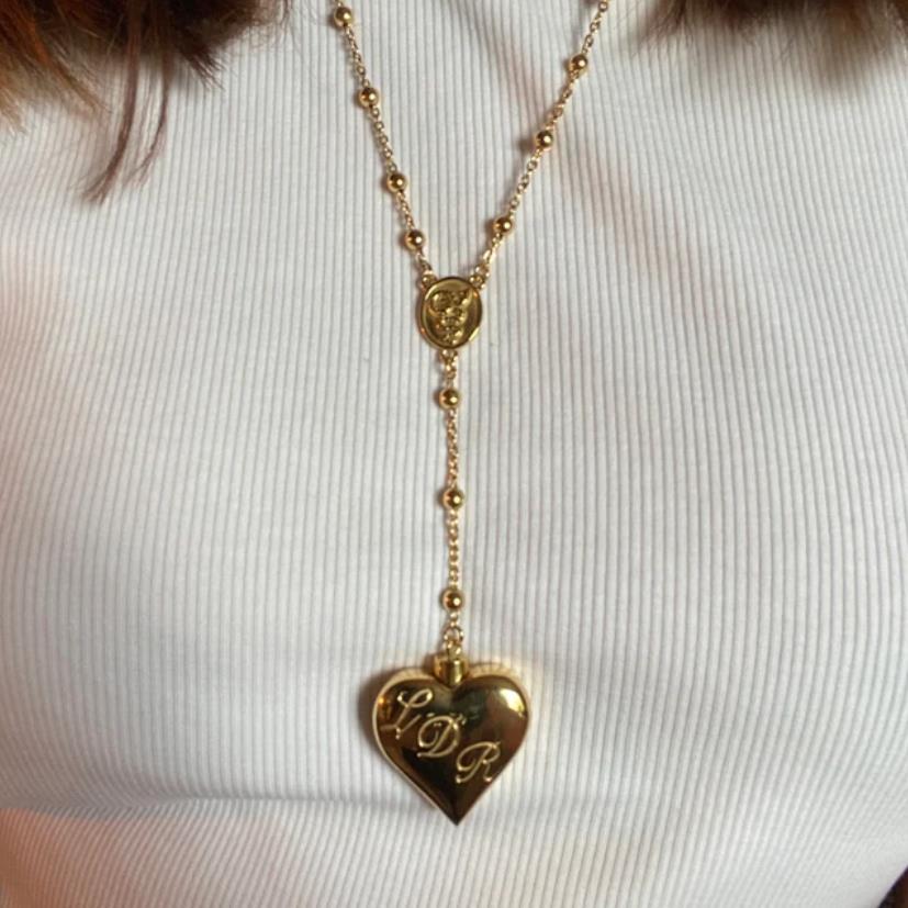 LDR Necklace Lana Del Style Heart Necklace Golden Locket Necklace 18 inches