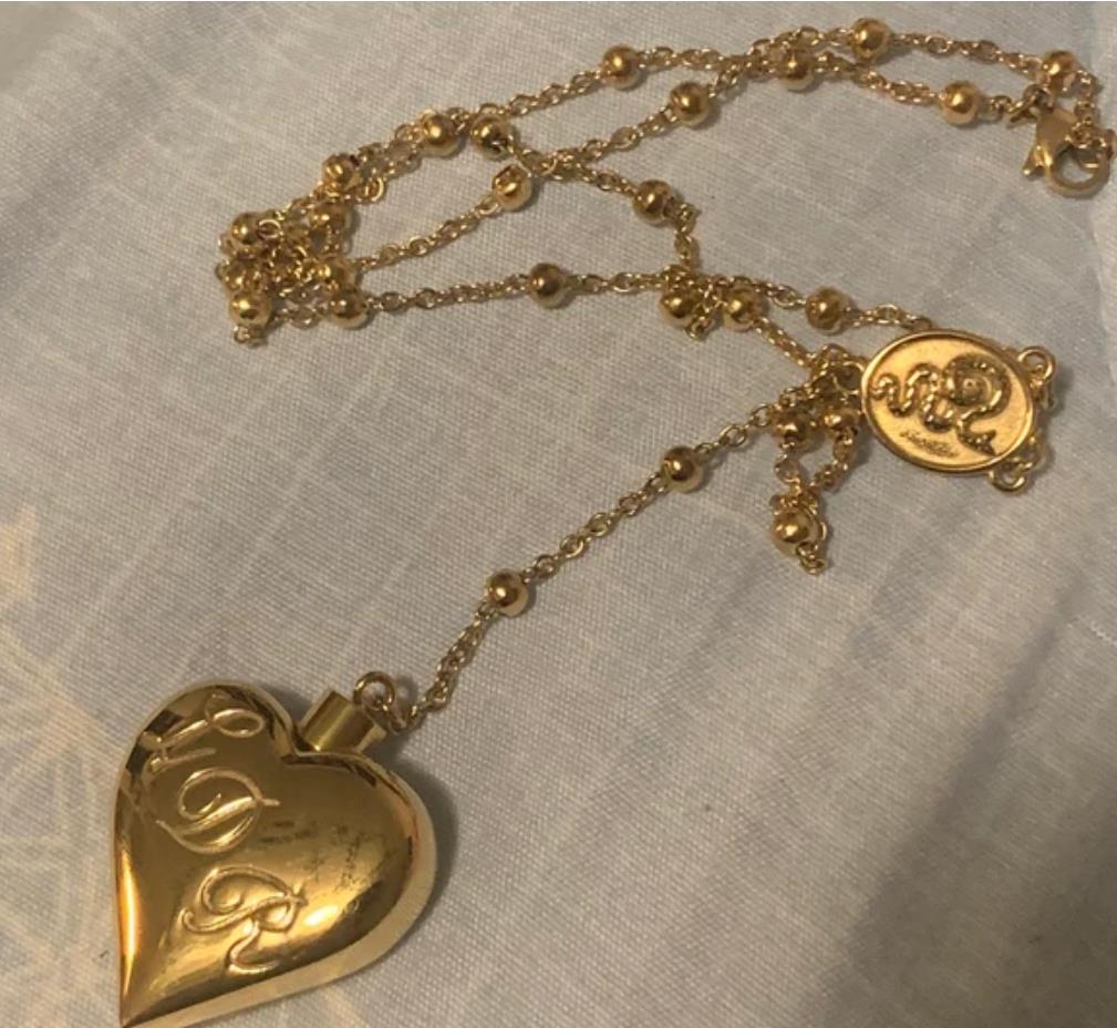 LDR Necklace Lana Del Style Heart Necklace Golden Locket Necklace 18 inches